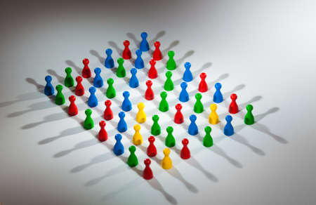 group of multi-colored people to represent social network, diversity, multi cultural society, team work togethernessの写真素材