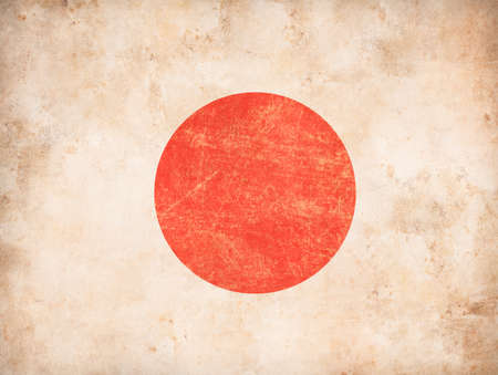 Grunge Japan flagの写真素材