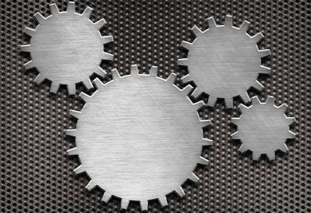 metal gears and cogs backgroundの写真素材