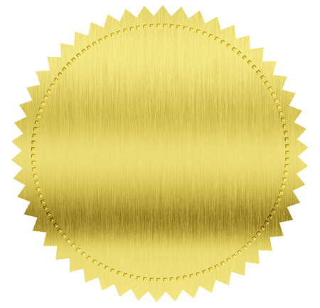 gold seal label with clipping path includedの写真素材