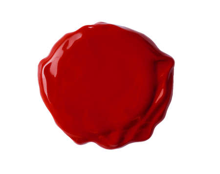 fresh wax seal isolated with clipping path includedの写真素材