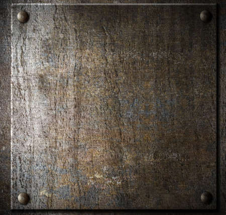 old metal plate with rivetsの写真素材