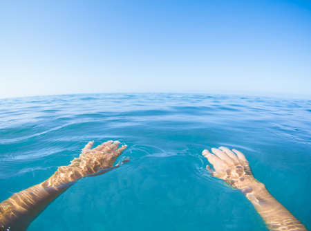 Sea blue view from first person