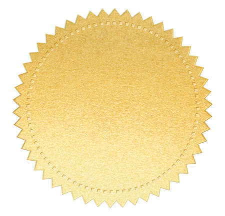 gold paper seal labelの写真素材