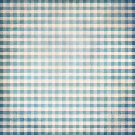 Blue grunge gingham picnic tablecloth backgroundの写真素材