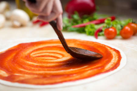 Italian pizza makingの写真素材