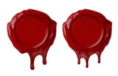 set of melt wax seals isolatedの写真素材