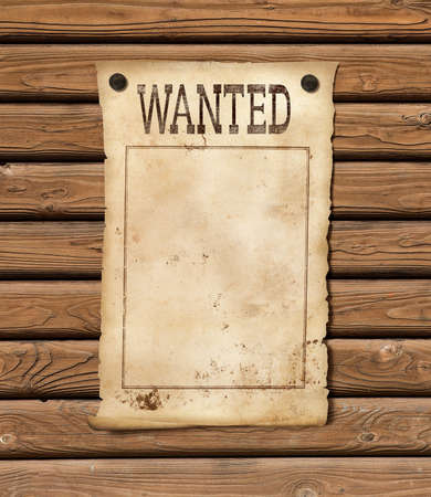 Wanted blank paper sheet. Wild west poster.の写真素材