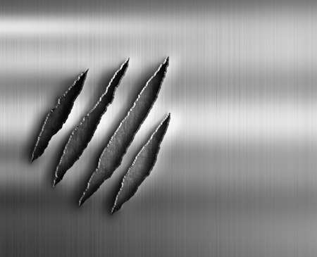 claw damage on metal backgroundの写真素材