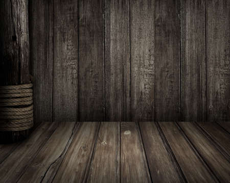 Old wooden scene as pirates theme backgroundの写真素材