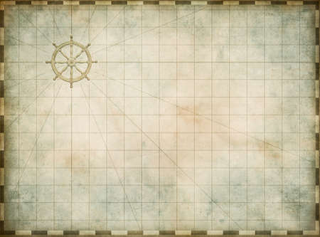 blank vintage nautical map on worn parchmentの写真素材