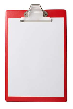 clipboard with blank paper sheet isolated with clipping pathの写真素材