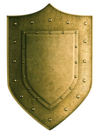 Gold coat of arms shield isolated with clipping path includedの写真素材