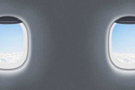 airplane or jet windows interiorの写真素材