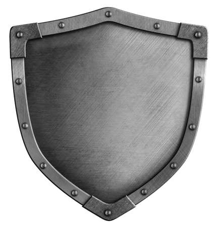 Knight coat of arms shield isolated on whiteの写真素材