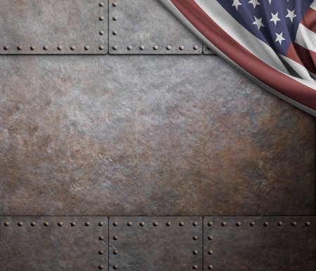 rust metal texture with rivets backgroundの写真素材