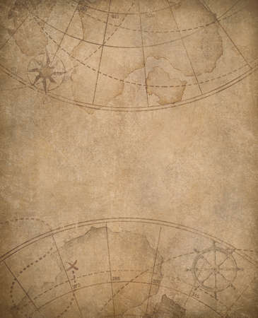 aged nautical map background with copyspace in centerの写真素材