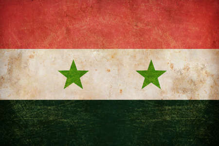 Syria flag on grunge old paperの写真素材