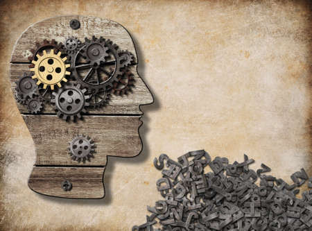 mental and verbal activity, brain model concept with blank space for your textの写真素材