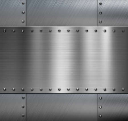 Armored brushed metal sheets backgroundの写真素材
