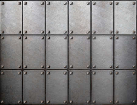 armour metal texture with rivets backgroundの写真素材