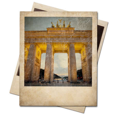 old Berlin photo frame isolated on whiteの写真素材