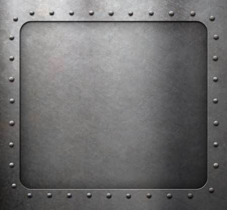 steel metal frame with rivets as backgroundの写真素材