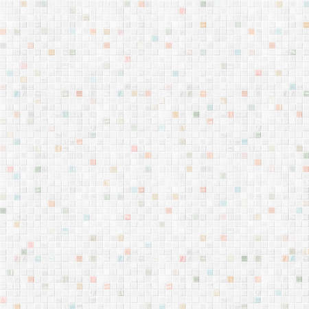 white tile wall background with colorful piecesの写真素材