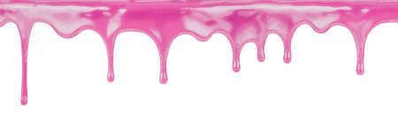 Flowing sweet pink glaze isolated on whiteの写真素材