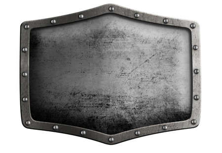 metal shield or crest isolated 3d illustration with clipping path included