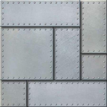 Metal plates steam punk background 3d illustrationの写真素材