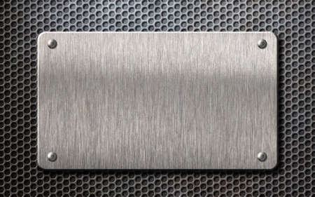 metal plate over comb grid background 3d illustrationの写真素材