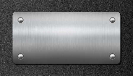 metal plate over black background 3d illustrationの写真素材
