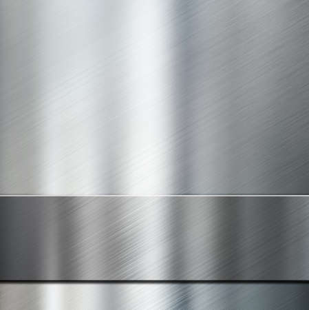 metal stripe over brushed metallic background 3d illustrationの写真素材