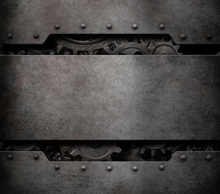 Cogs and gears wheels steam punk technology background 3d illustrationの写真素材