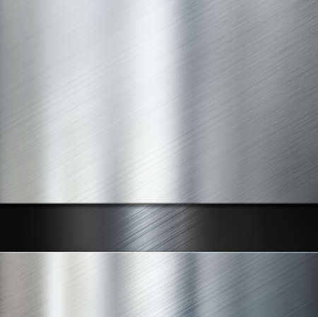 Metal plates over black metallic background 3d illustrationの写真素材