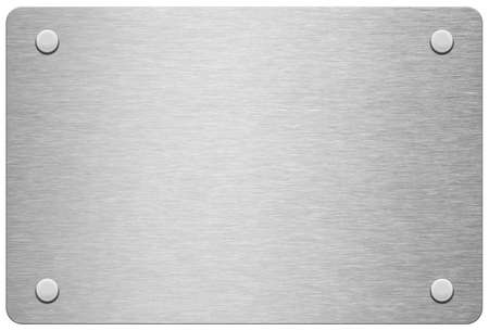 Metal plate with rivets isolated 3d illustrationの写真素材