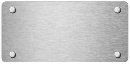 narrow metal plate with rivets isolated 3d illustrationの写真素材