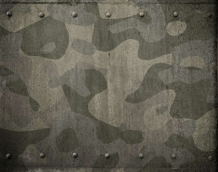 Military metal armor with camouflage 3d illustrationの写真素材