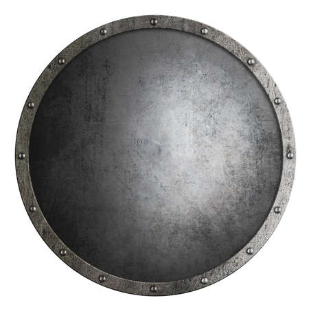 medieval round shield isolated 3d illustrationの写真素材