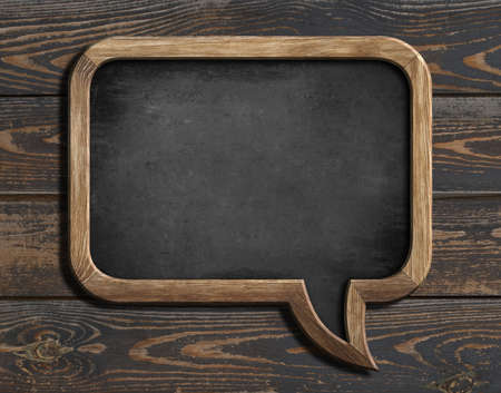 blog blackboard on wood backgroundの写真素材