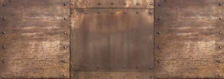 rusty metal steam punk wide backgroundの写真素材