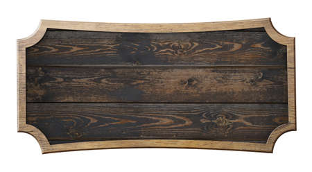 old wooden sign isolated 3d illustrationの写真素材