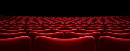 movie theater red seats 3d illustrationの写真素材