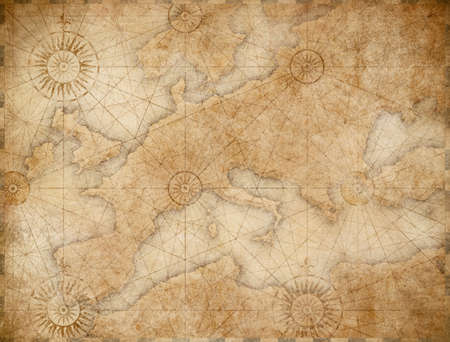 old medieval nautical Europe mapの写真素材