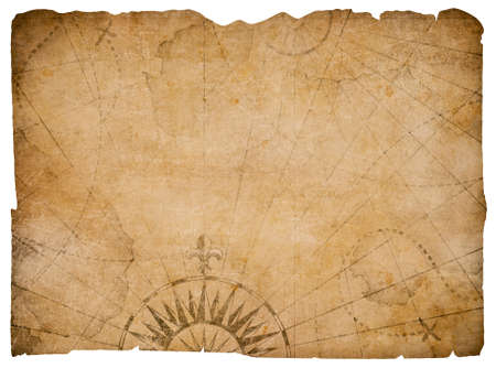 old medieval nautical map isolated with clipping path includedの写真素材