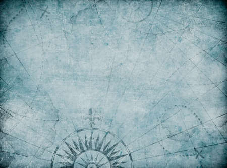 Blue medieval nautical vintage map backgroundの写真素材