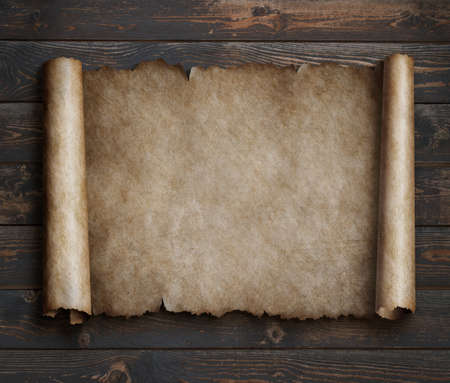 parchment on wood table 3d illustration