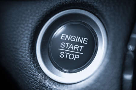 start stop engine car white button