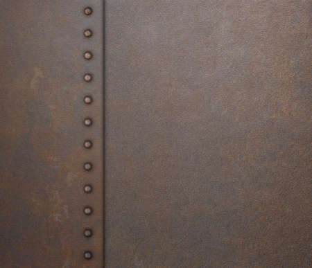 armor rustic plate with rivets metal background 3d illustrationの写真素材